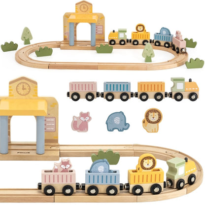 Wooden Train Set, 30 pcs