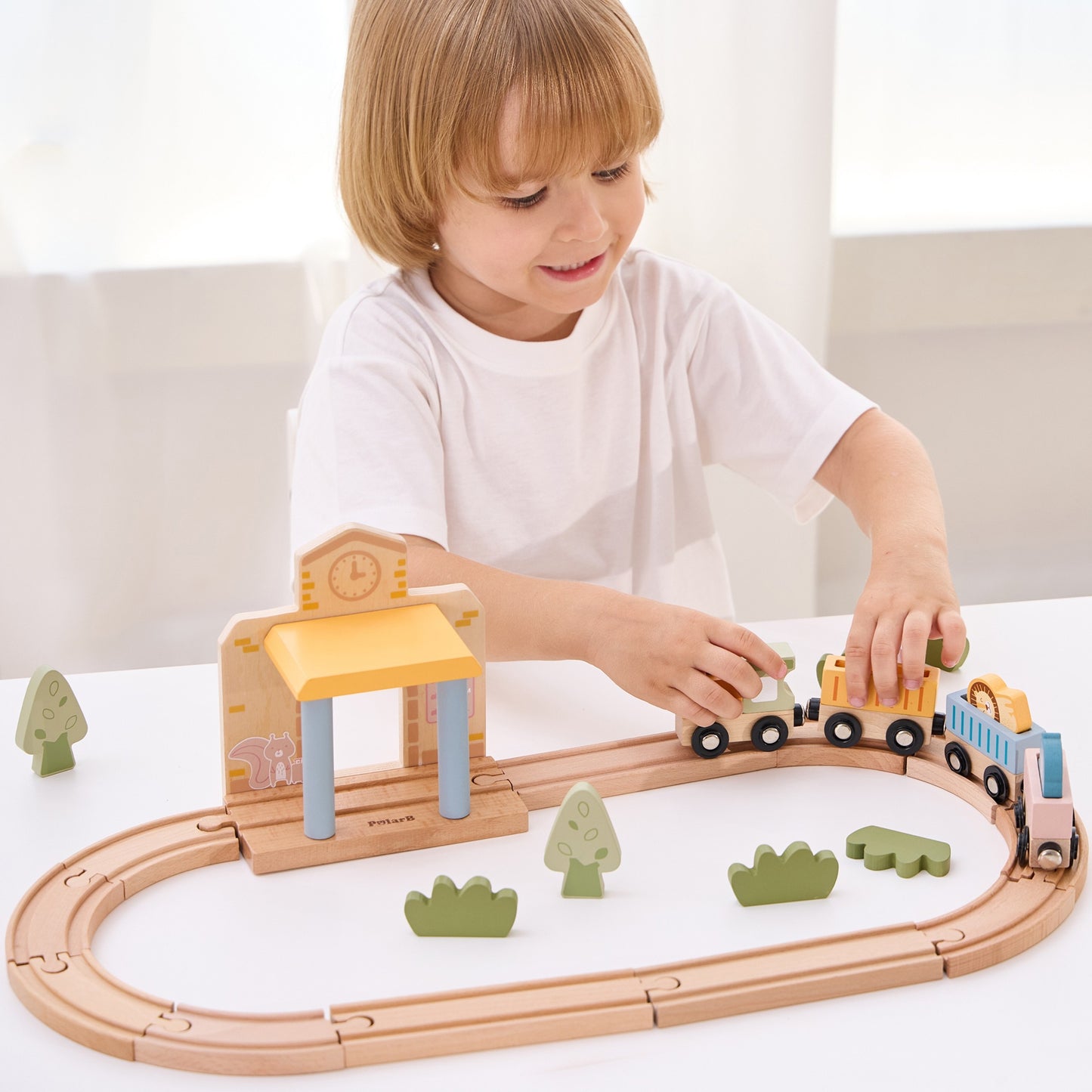 Wooden Train Set, 30 pcs