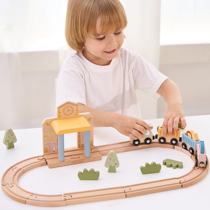 Wooden Train Set, 30 pcs