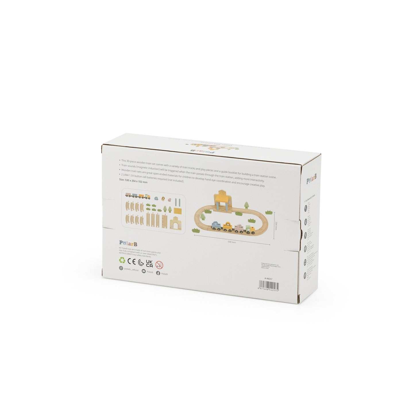 Wooden Train Set, 30 pcs