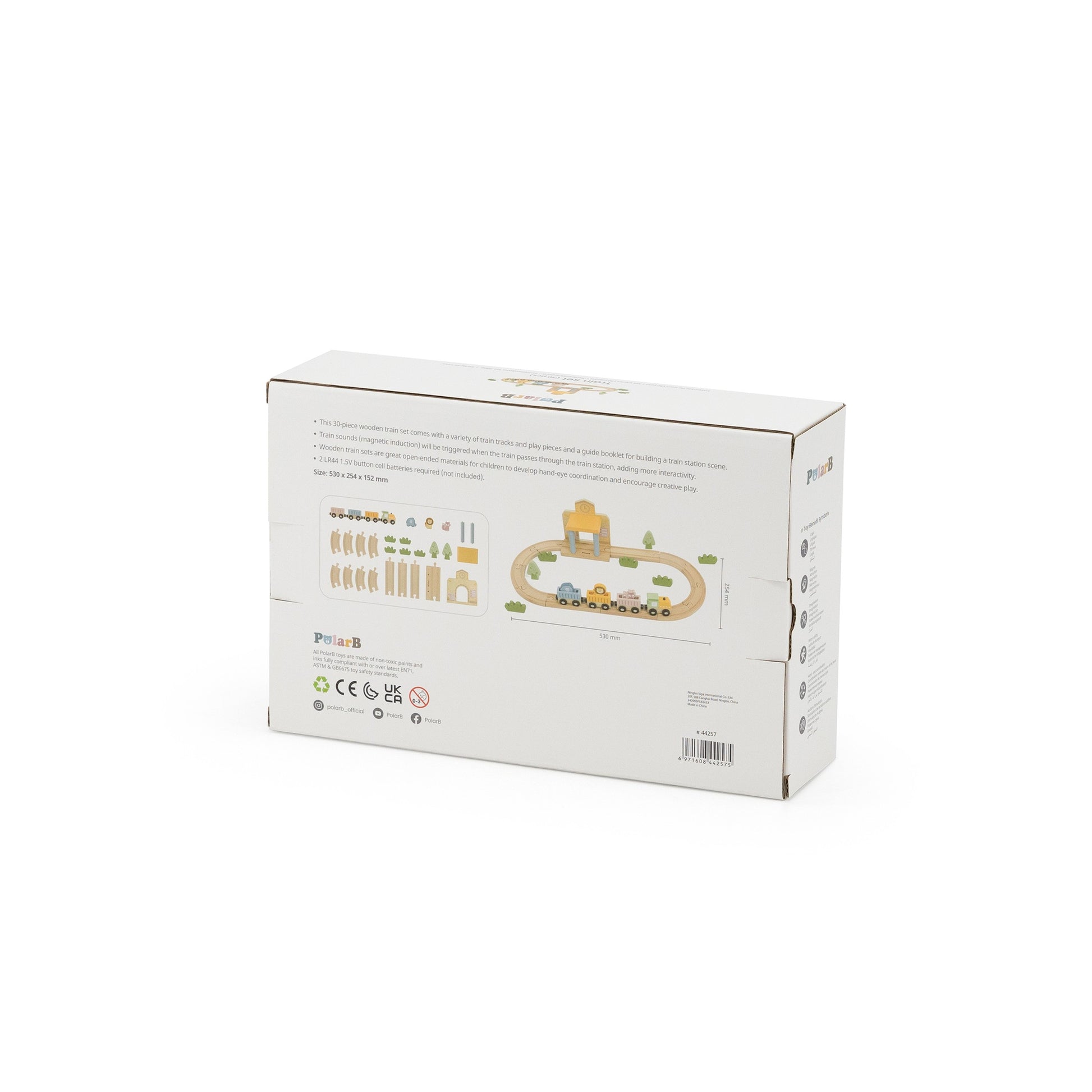 Wooden Train Set, 30 pcs