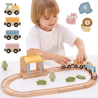 Wooden Train Set, 30 pcs