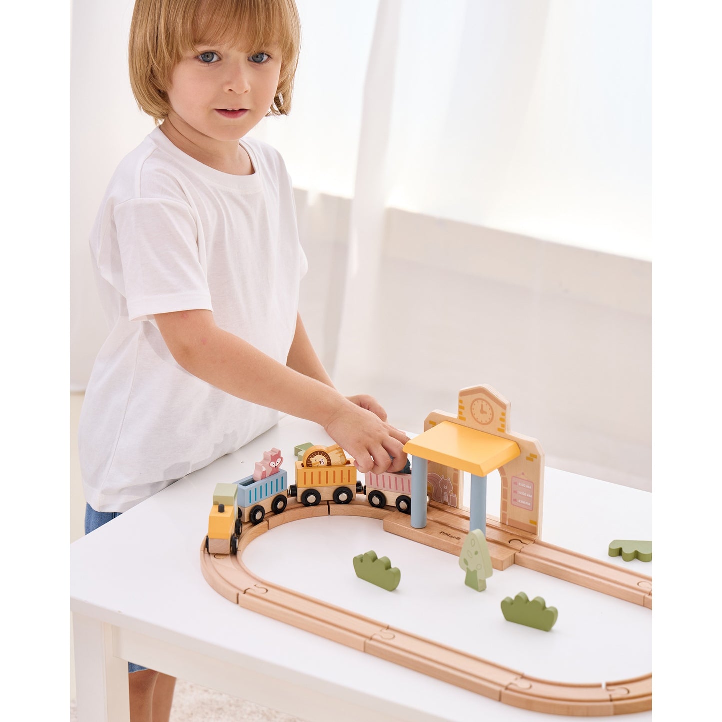 Wooden Train Set, 30 pcs