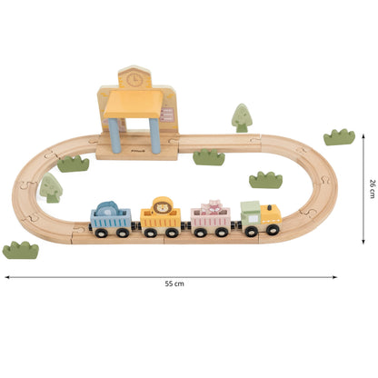 Wooden Train Set, 30 pcs