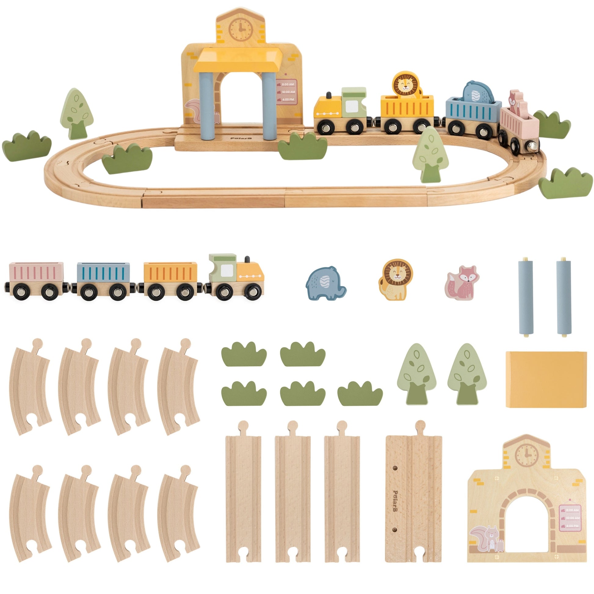 Wooden Train Set, 30 pcs